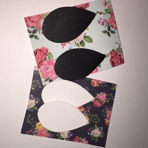 Faux Leather Teardrop Earrings NWT